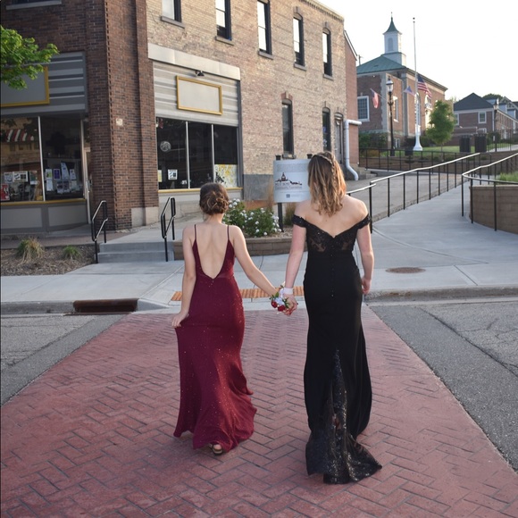 Burgundy Prom Dress - Picture 3 of 4